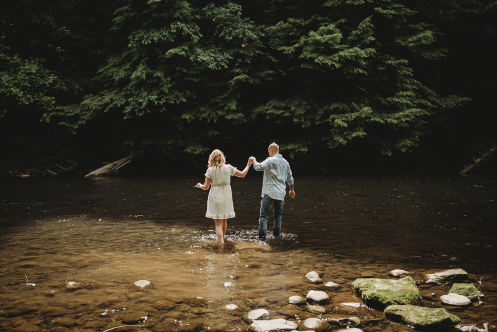 Engagement session at Mohican State Park in Ohio.