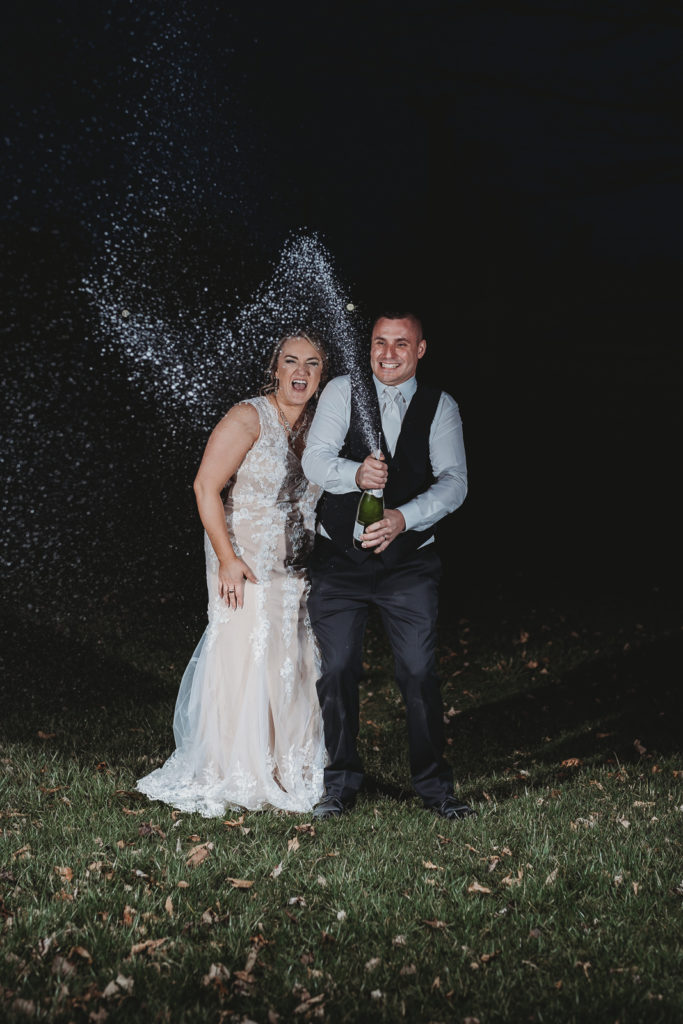Champagne Spray at Wedding